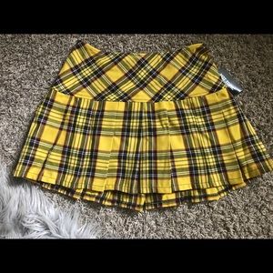 Hot Topic yellow plaid skirt